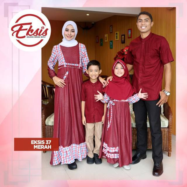 DISKON SEPLY BAJU GAMIS ANAK SELIA 37 MERAH COKLAT