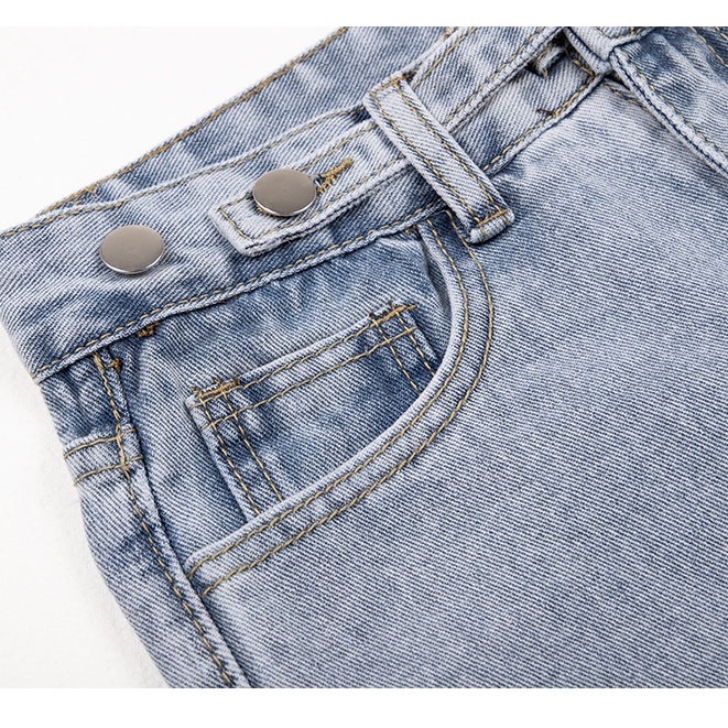 Korean new Kekinian Highwaist  Celana Jeans Panjang Wanita kulot （realpict）