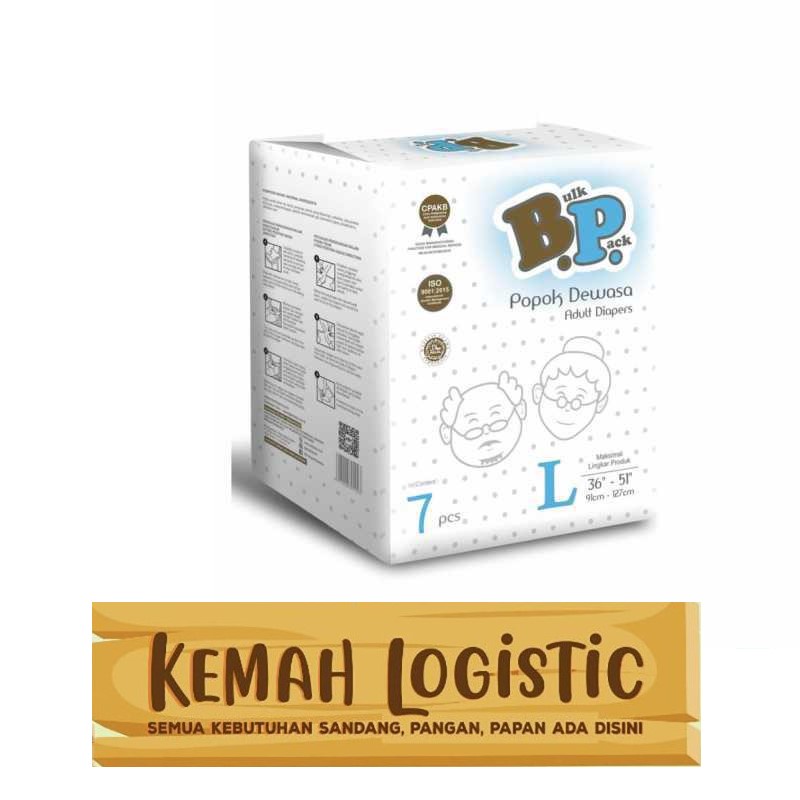 BP BULK PACK POPOK DEWASA REKAT SIZE L ISI 7 ADULT DIAPER 91cm-127cm