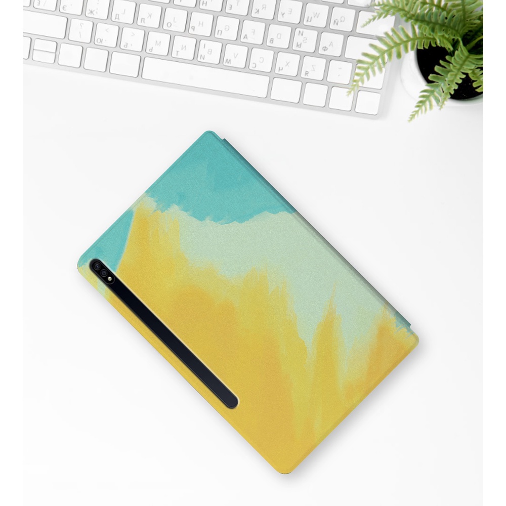 [Ready Stock] For Samsung Galaxy Tab S8+ S7+ S7 FE S8 Plus 12.4&quot; SM-X800 SM-X806 SM-T730 SM-T733 SM-T736B SM-T970 SM-T976B Tablet Case Fashion Watercolor Art Painting Flip Cover