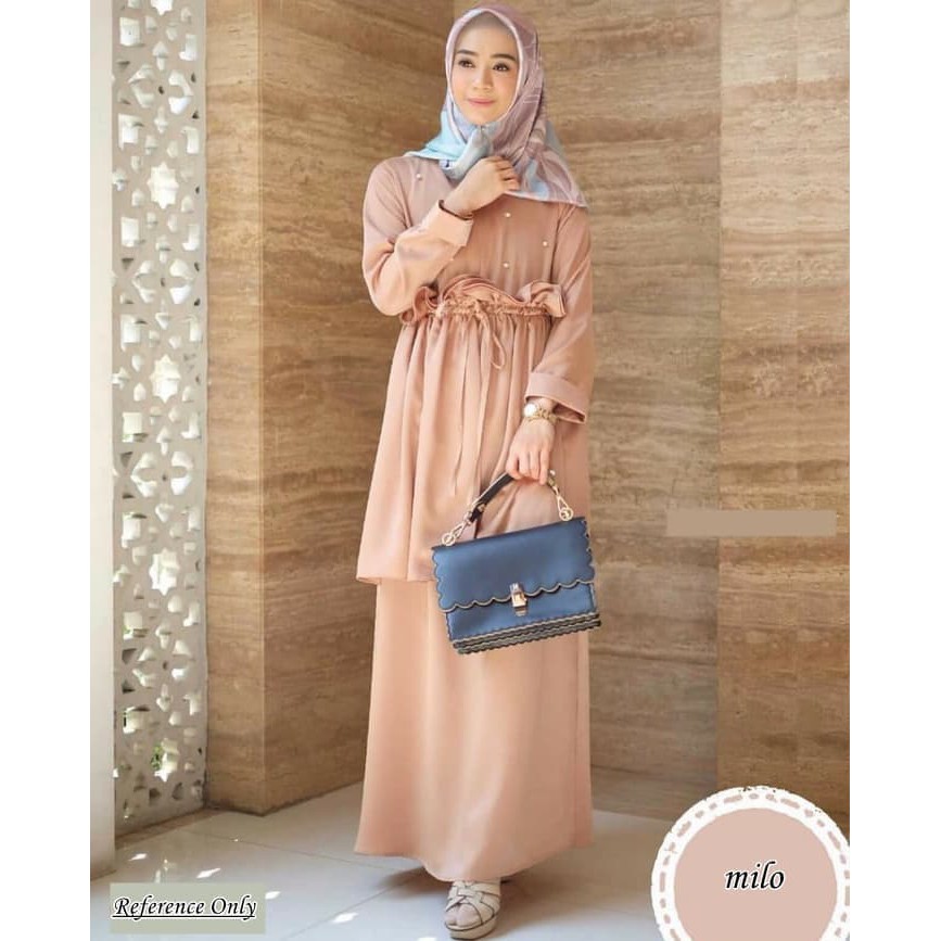 GAMIS SYARI ANNAJAH CAPUCCINO 900GR 110 140 ALLSIZE GAMIS SYARI BUSUI CADAR CREPE HQ POLOS MURAH I.