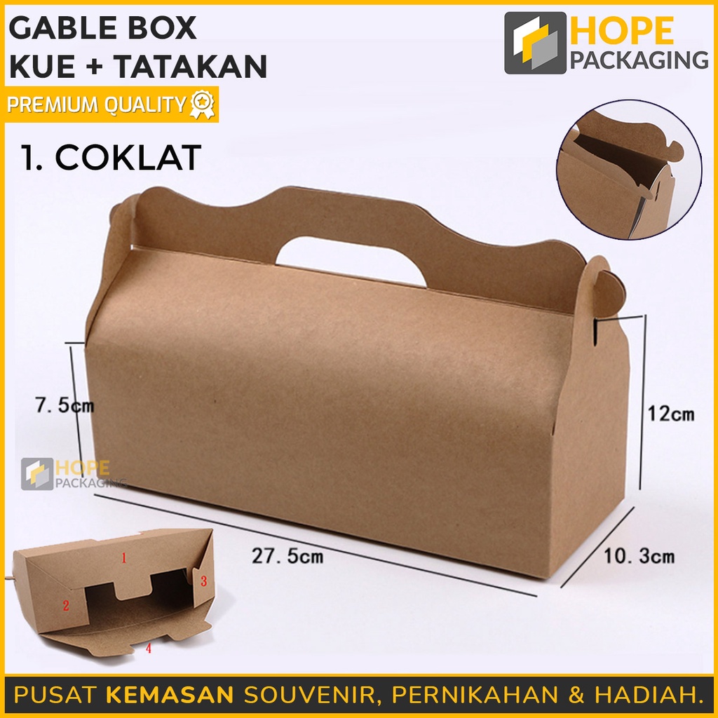 Gable box / Dus Roll Cake / Dus bolu gulung / roll cake box Tatakan 27.5x12cm Kardus / Hampers / Kemasan / Packing