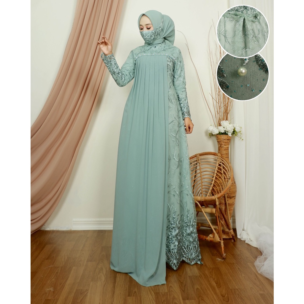 LONG GAMIS TULLE TASYA / GAMIS PESTA / GAMIS KONDANGAN