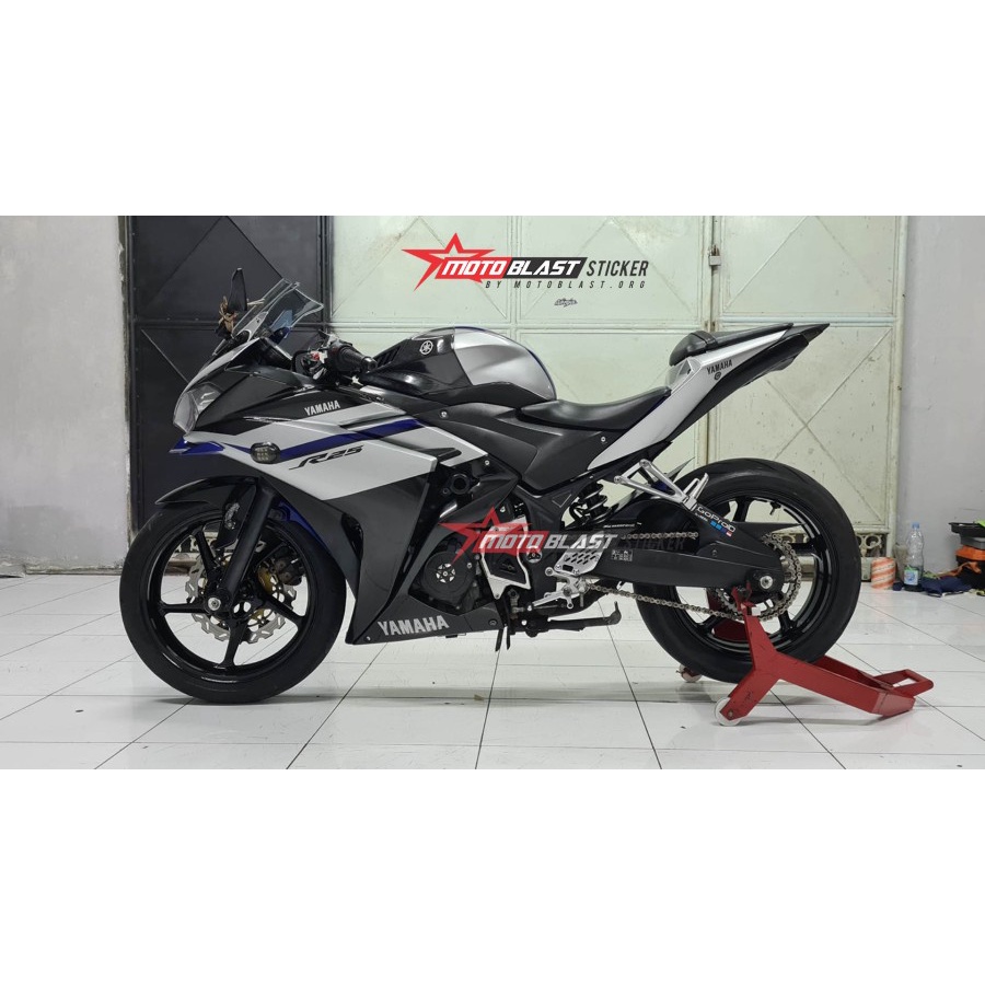 Decal stiker Yamaha R25 ala R1M Silver Fullbody Motoblast