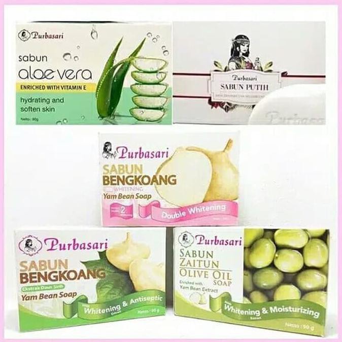 PURBASARI Sabun Brightening, Putih, Aloevera, Whitening &amp; Antiseptic (✔️BPOM) 90gr