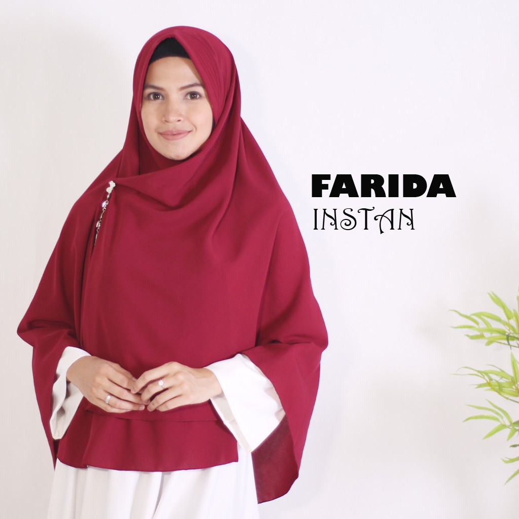 JILBAB INSTAN JUMBO FARIDA / JILBAB BERGO JUMBO / HIJAB INSTANT BAHAN WOLFIS / JILBAB LANGSUNG PAKAI KERUDUNG BERGO