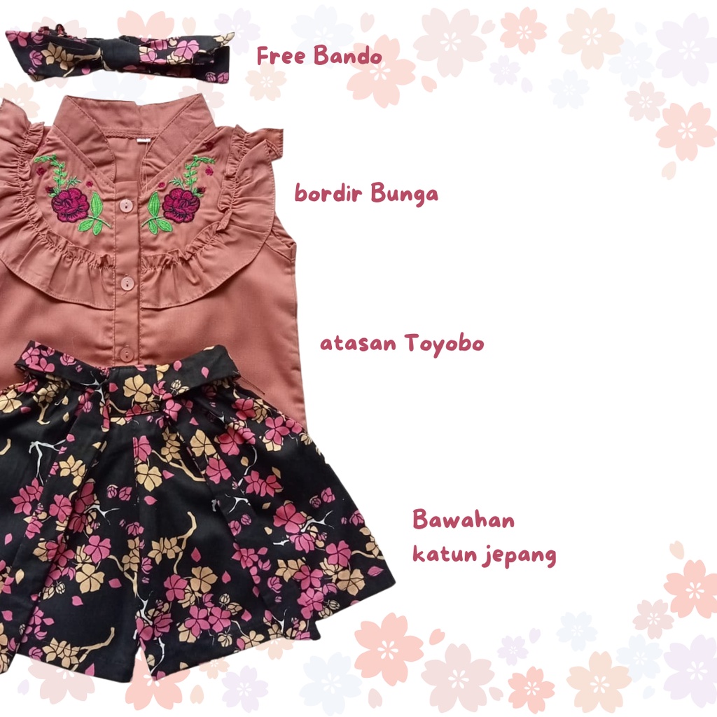 setelan kemeja anak perempuan 1 2 3 tahun newborn 6 12 bulan ruffle ALLYSA NADIA shirt set setelan balita shirt set