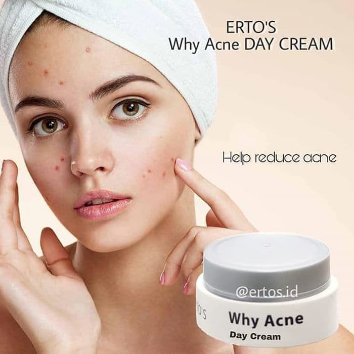 ERTOS WHY ACNE DAY CREAM TREATMENT SKINCARE BPOM KRIM SIANG PENGHILANG JERAWAT ORIGINAL BPOM