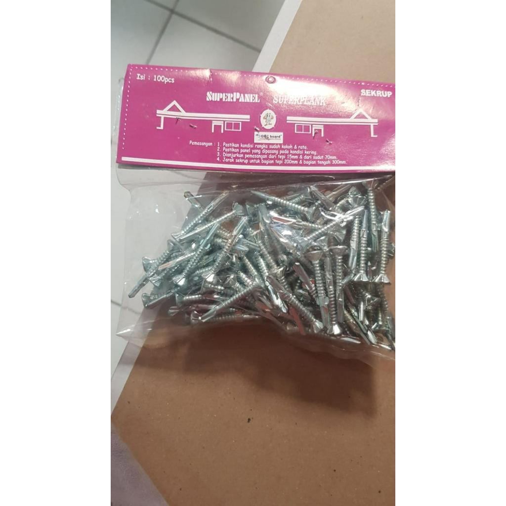 Skrup Superpanel u/ GRC Board uk 9mm - 15mm isi +/- 100pcs