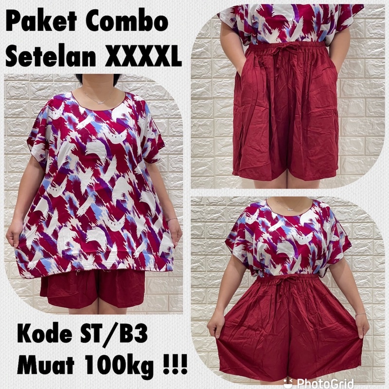 PROMO PAKET COMBO!! SETELAN SUPER JUMBO FIT TO 4XL MUAT ATAS 100kg !!!