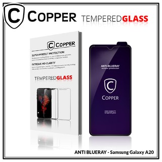 Samsung Galaxy A20 - COPPER Tempered Glass Full Blue Ray