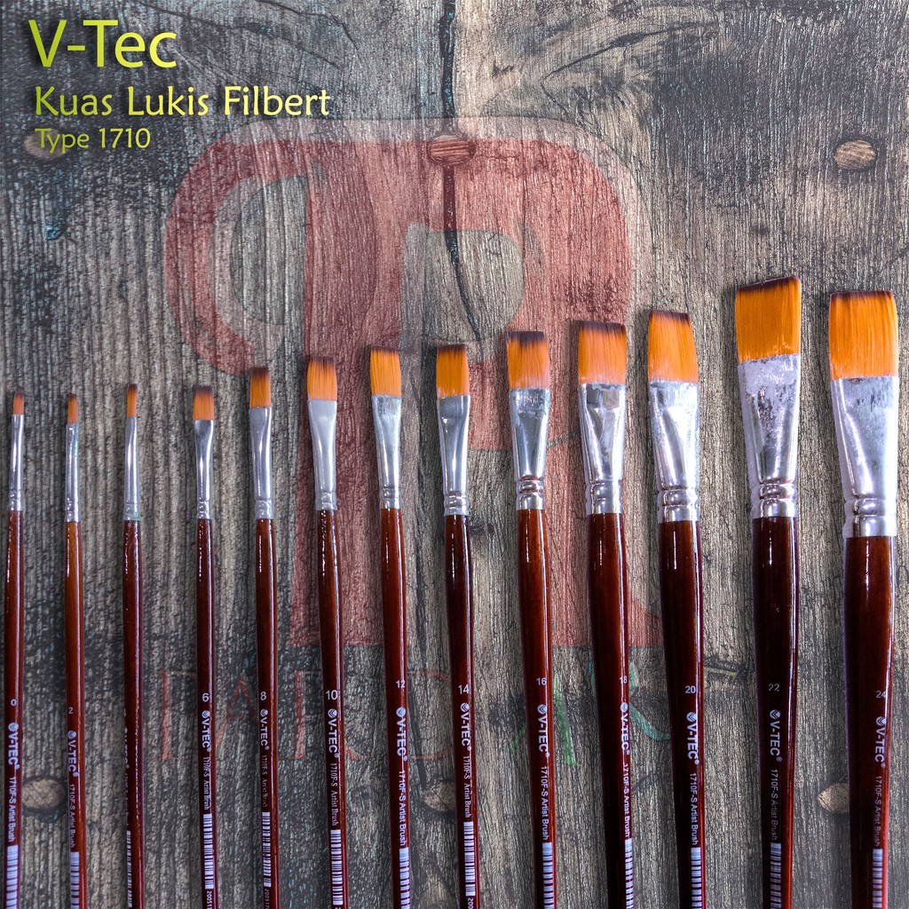 

V-Tec Kuas Lukis Flat Brush/Kuas Lukis/Kuas Flat/Kuas Rata Kayu Panjang