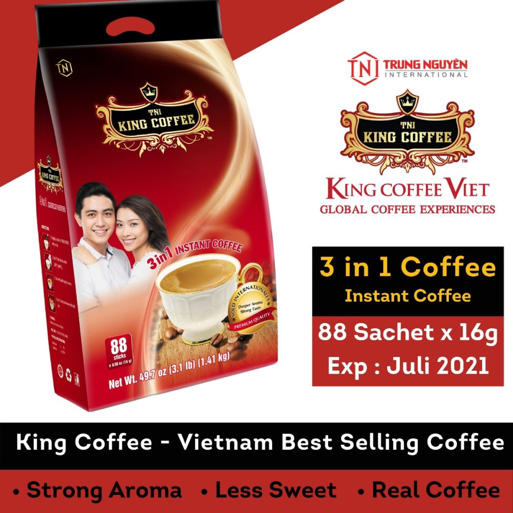

RECOMENDED!!! King Coffee Vietnam 3in1 isi 88 dari Trung Nguyen produsen kopi G7
