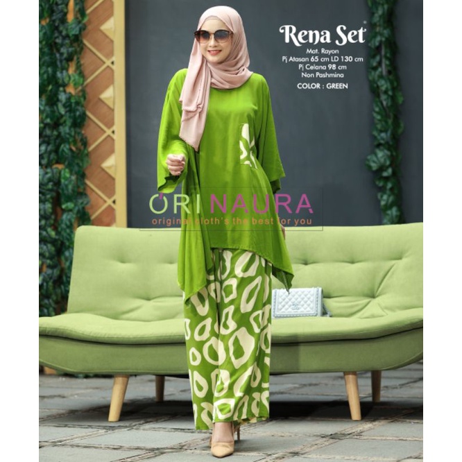 SETELAN HOMEY WANITA MUSLIMAH  RENA SET BY ORI NAURA