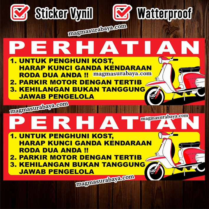 

Stiker Kunci Ganda kendaraan Bermotor anda - label warning - sign sticker - label peringatan - label murah -stiker