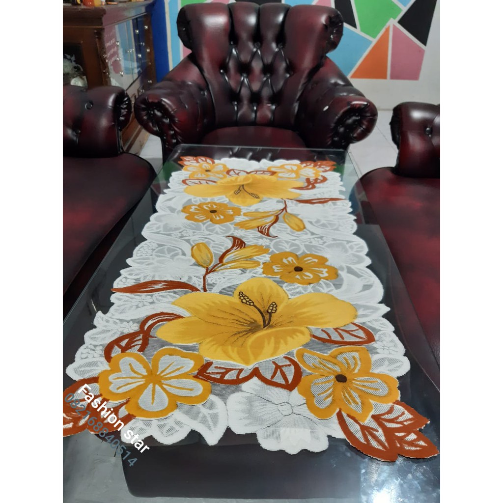 Taplak Meja Minimalis Transparan Mewah Viral Aesthetic Kamar V2U3 Jumbo Besar Ruang Tamu Korea Dekor