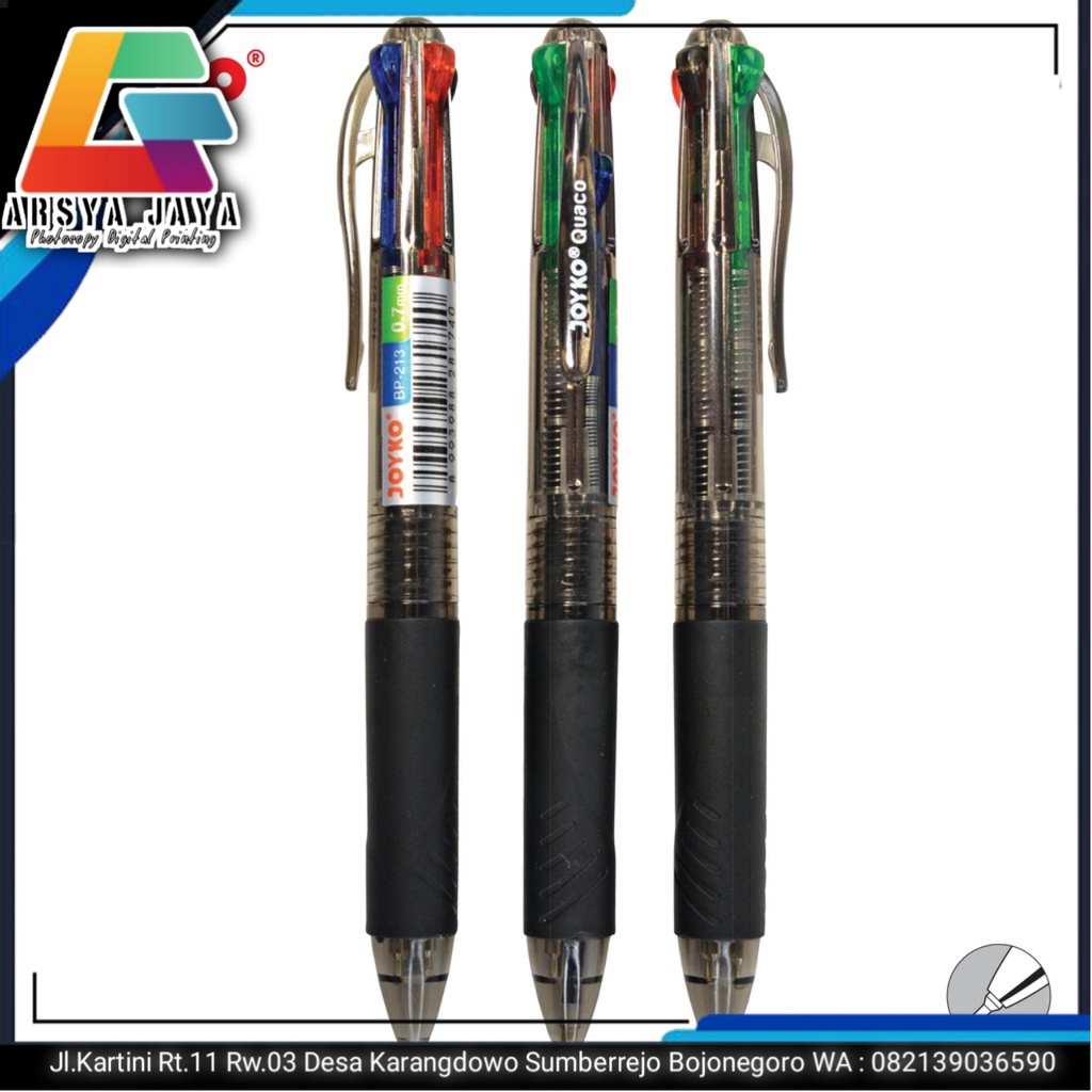 

Ball Pen / Pulpen / Pena Joyko BP-213 / Quaco/ 0.7 mm/ 4 Warna/ Colors