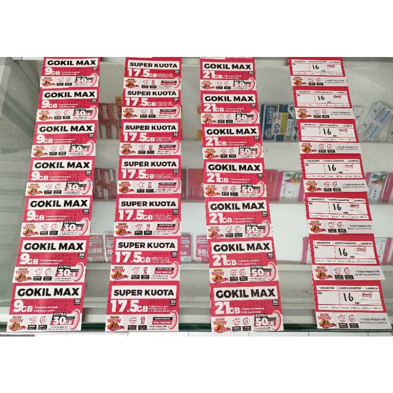 Perdana Smartfren Paket Data Gokil Max Super Kuota 21gb 17,5gb 16gb, 9gb