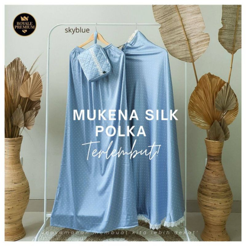 Mukena SIlk Polkadot(Sky Blue)