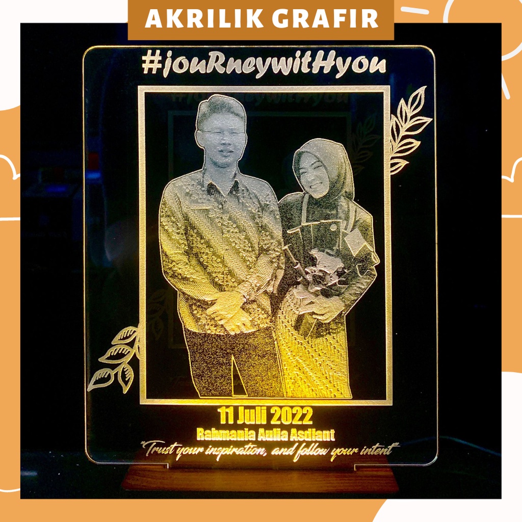 Hadiah Gift Kado Nikah pernikahan ulang tahun Lampu akrilik custom untuk teman sahabat pacar cewek c