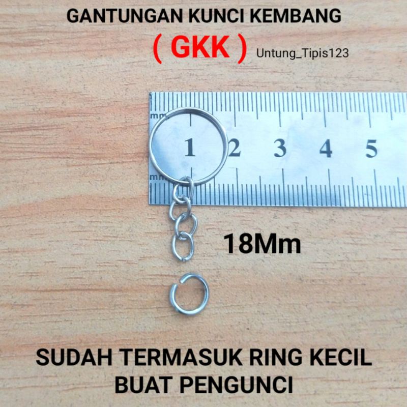 Ring ganci Gerigi uk 25 mm model kembang Ring gantungan kunci Ring bahan Nikel