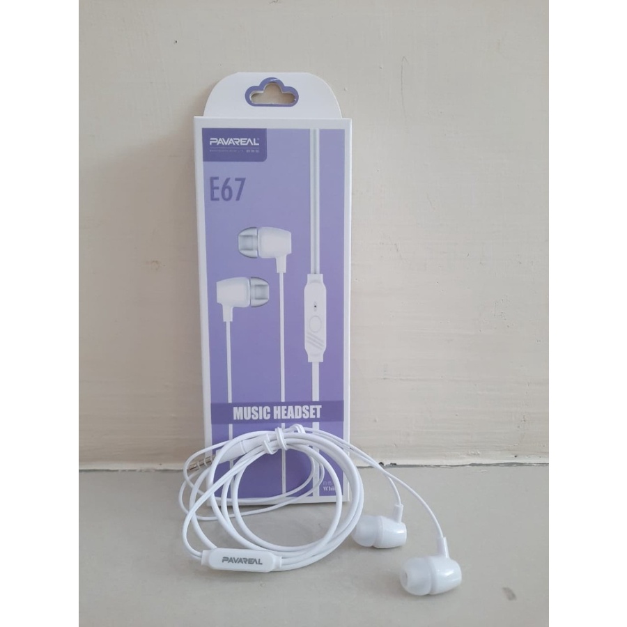 Pavareal E67 Headset Earphone Jack 3.5mm Handsfree Super Bass Premium Quality Aksesoris Handphone Hp GALLERYONE gallery one