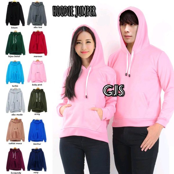 Unik Sweater polos warna Pink HOOODIE JUMPER  Murah