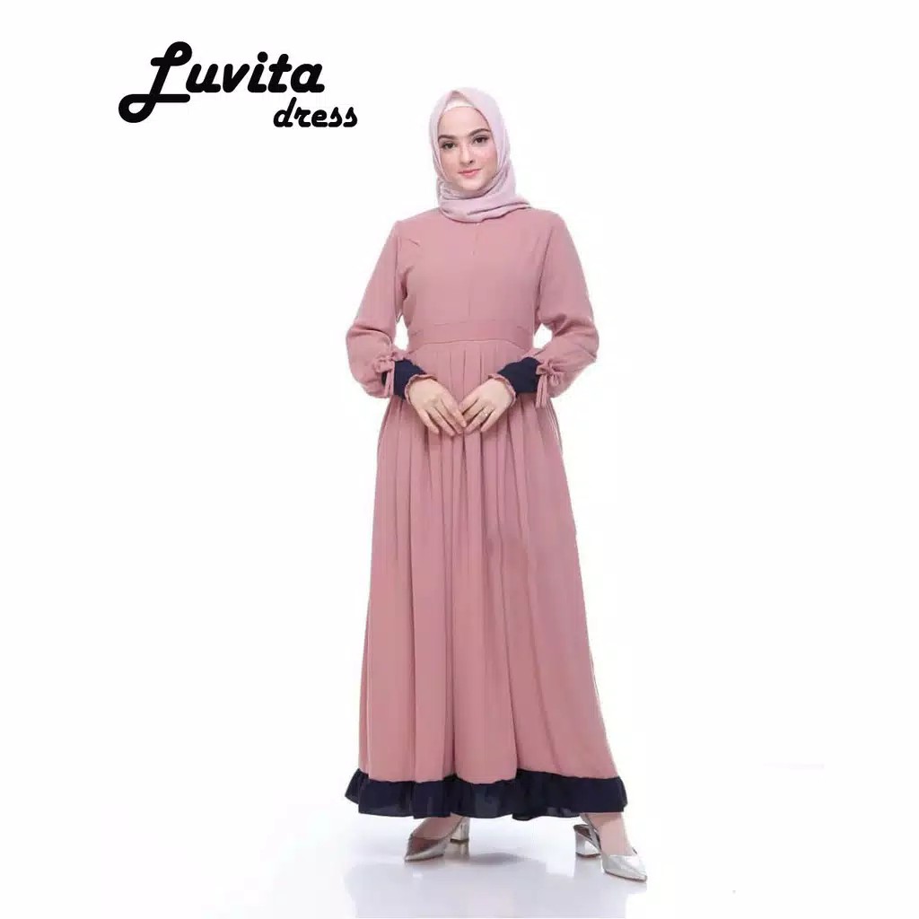 Disc 50% LUVITA DRESS - FLOTTILICIOUS / DRES MUSLIM / GAMIS MURAH / GAMIS MUSLIM / GROSIR BAJU ONLINE