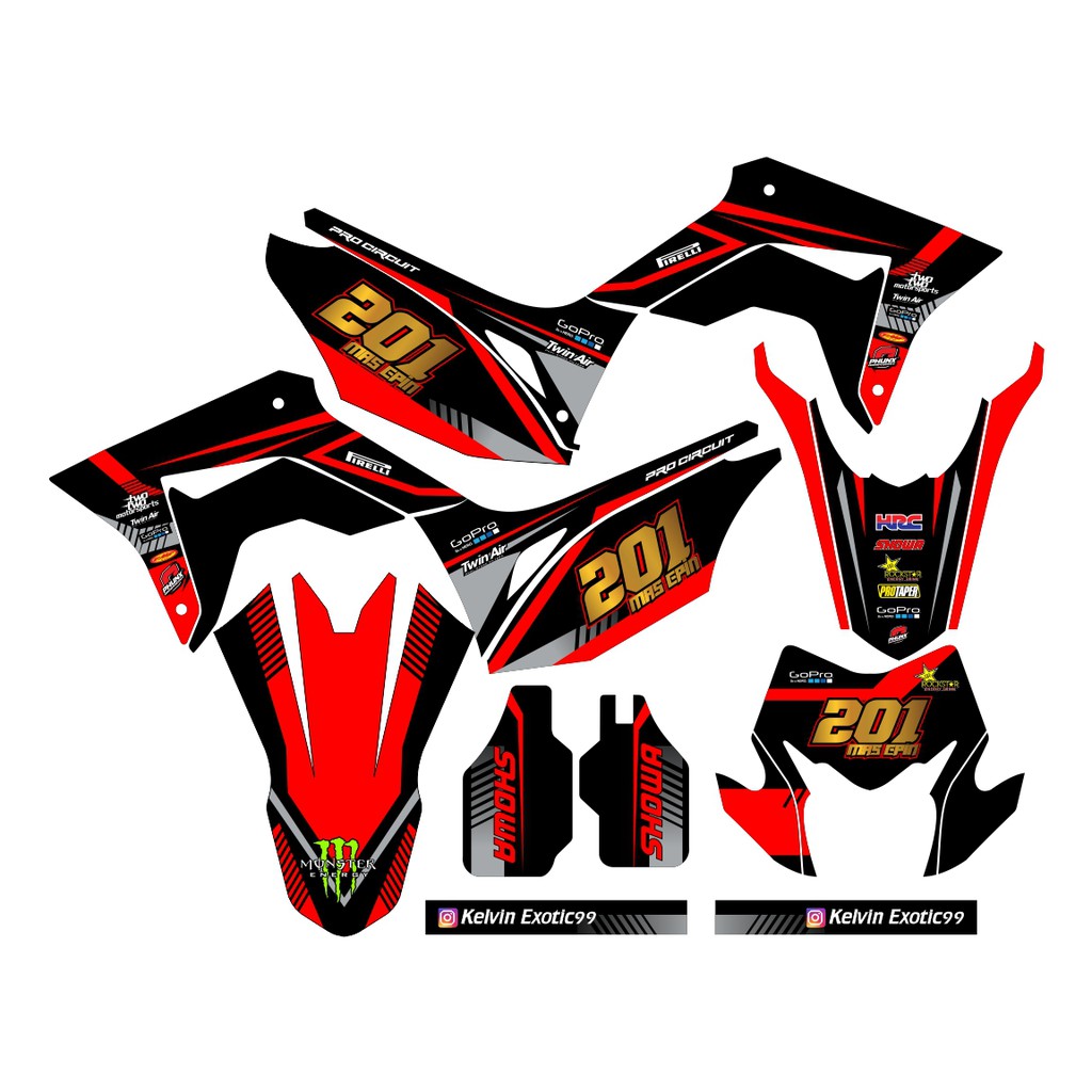 Sticker DECAL CRF 150 L Bisa Custom Stiker Honda CRF 150 L  (34)