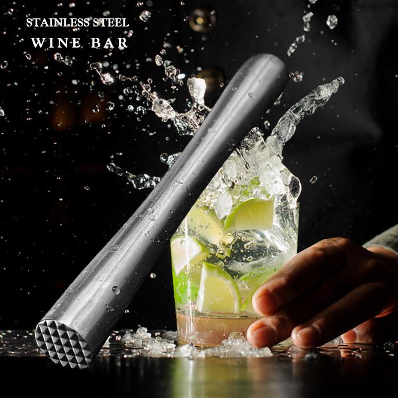 Muddler Stainless Steel Mudler Tumbukan Mint Leaf Muddler Cocktail Penumbuk Buah Mojito Gerusan Buah Es Crusher