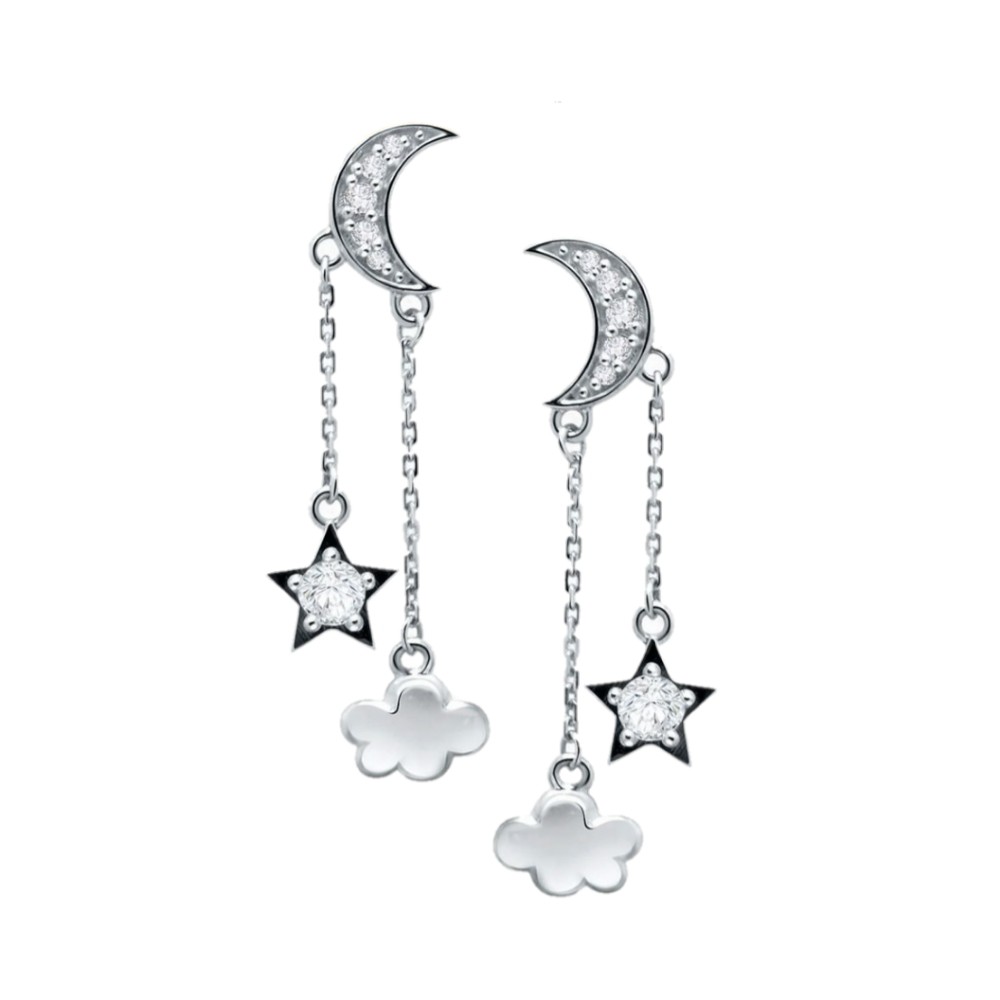 

Dominique Jewellery- Anting Star Moon Fairy Tale Sandra Dewi Gold 75,5% SNI