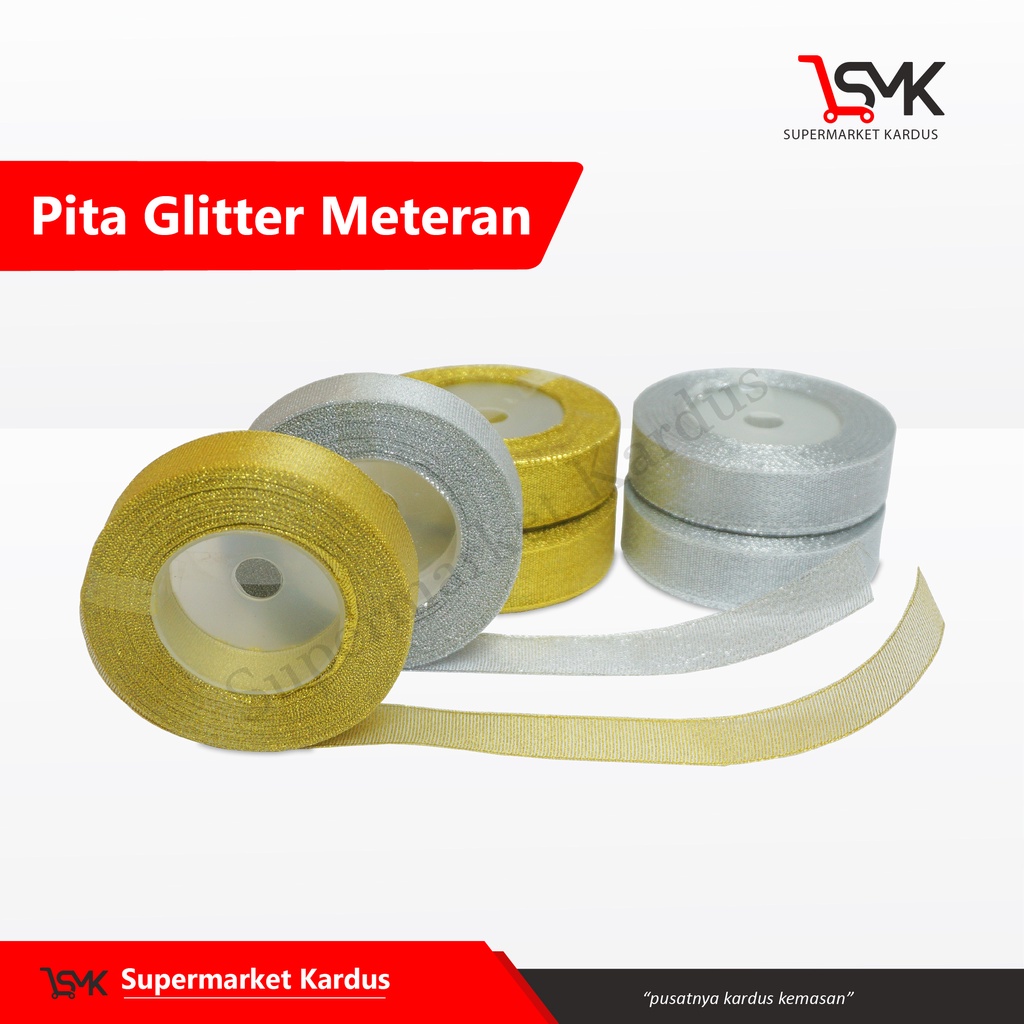 

Pita Glitter ( 3/4" / 2 cm ) METERAN pita/pitakado/pitaglitter/hampers/tali
