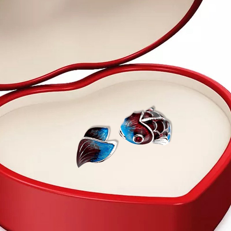 Fancyqube Cincin Sterling Silver 925 Model Terbuka Bentuk Ikan Mas Untuk Wanita