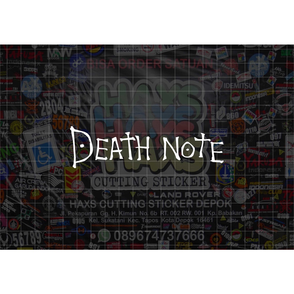 Cutting Sticker Logo Tulisan Death Note Motor Kecil Ukuran 11 Cm