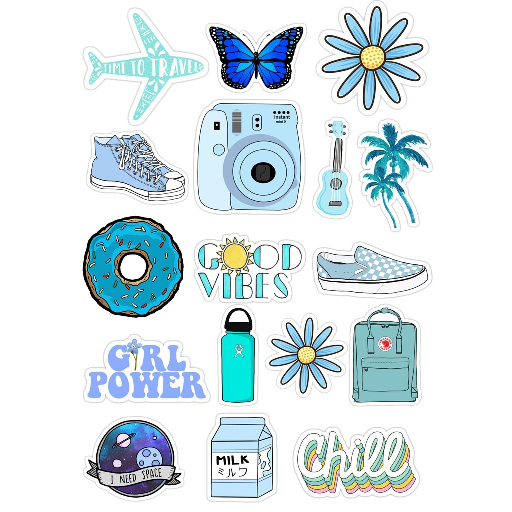 Stiker TUMBLR Biru BLUE Shopee Indonesia