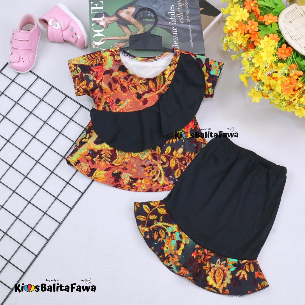 (MOTIF) Setelan Lolly Anak uk 1-2 Tahun / Atasan Bawahan Rok Kulot Perempuan Baju Harian Pakaian Cewek Murah