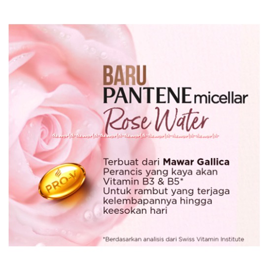 Pantene Micellar 300ml Scalp Shampoo Cleanse Hydrate Detox Purify Rose Water Extract Shampo Panten Wangi Bunga Mawar