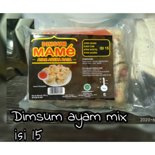 

Frozen food - Dimsum mame ayam mix