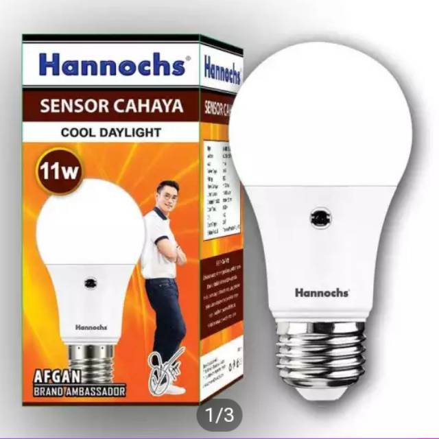 Lampu LED Otomatis Sensor Cahaya Siang/ Malam Hannochs 11 Watt