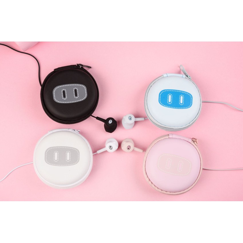 [E-137] Headset Earphone Motif Simple HIDUNG BABI LUCU / Wadah Earphone Motif PIGGY NOSE Unik Elegan