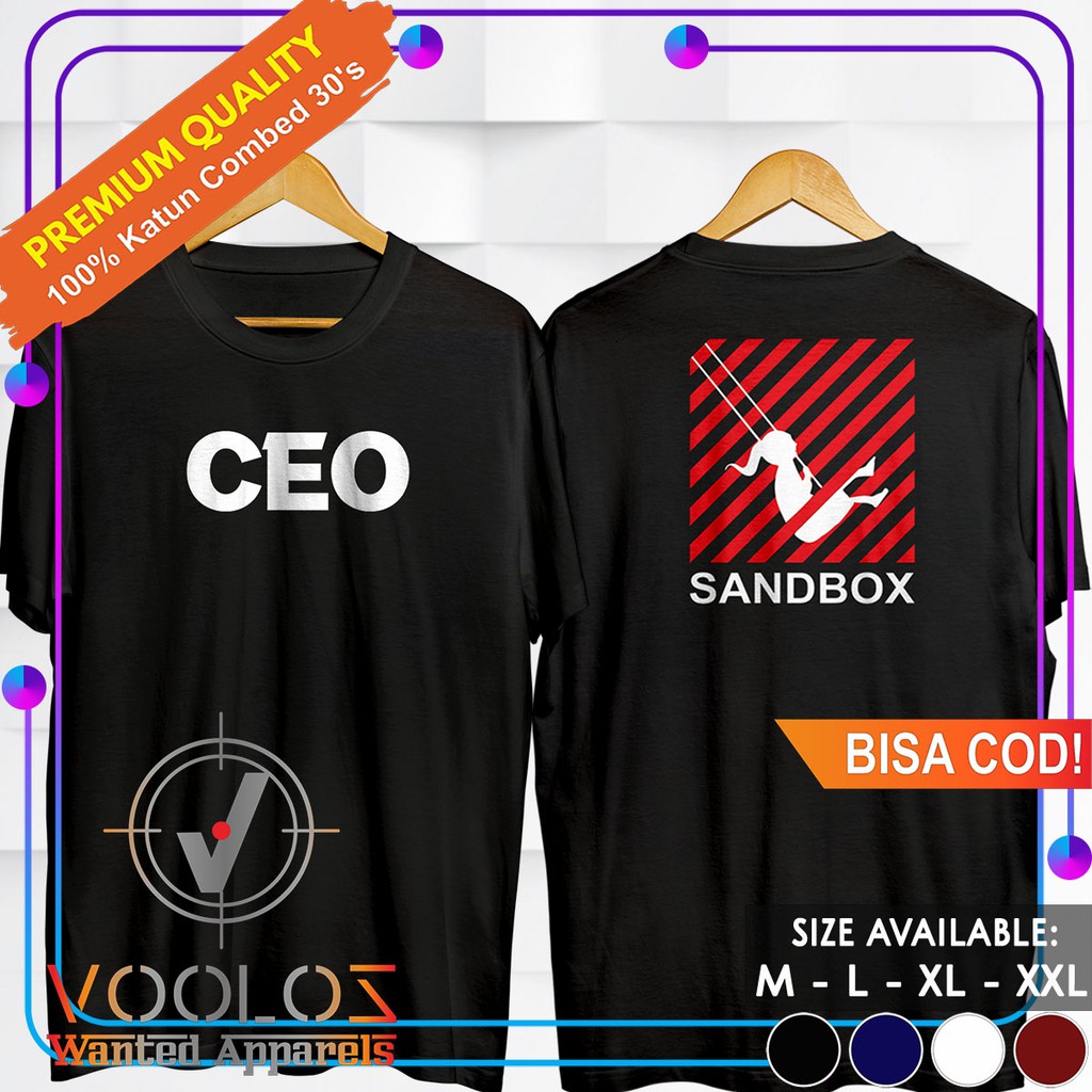 Kaos Korea Baju Distro Original Tshirt Pria Dewasa Branded Cowok Keren Kekinian Import CEO Sandbox