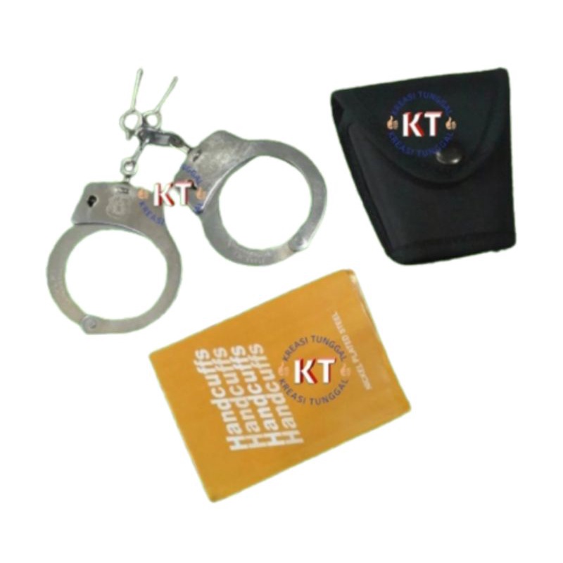 Borgol handcuffs satpam/security/sarung borgol hitam/putih/borgol polisi/polri/borgol+sarung borgol