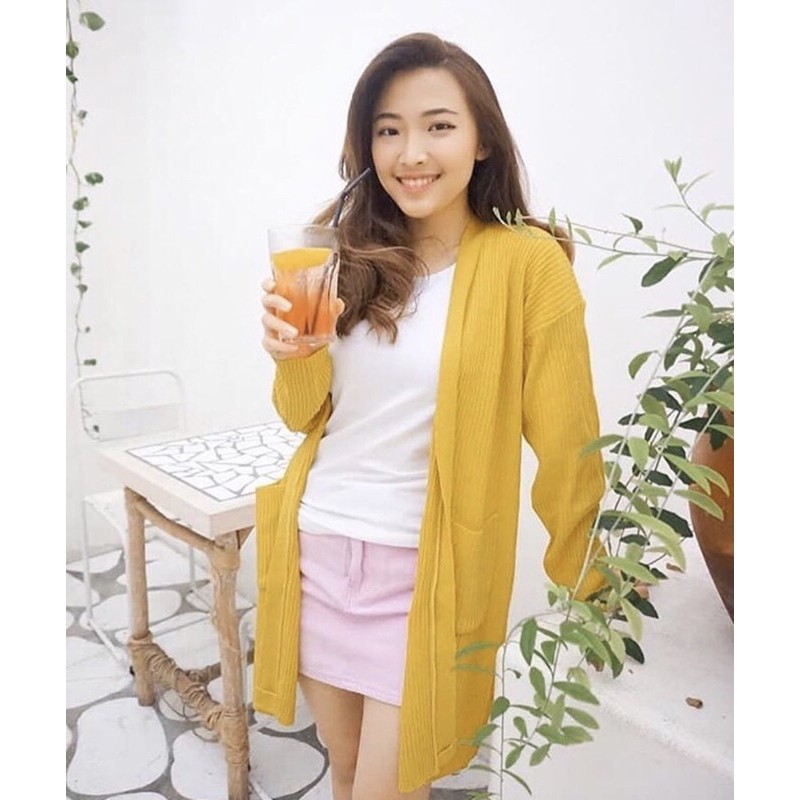 [COD] LONG CARDIGAN K-POP - KARDIGAN KNITED - CARDIGAN RAJUT MILIA A5