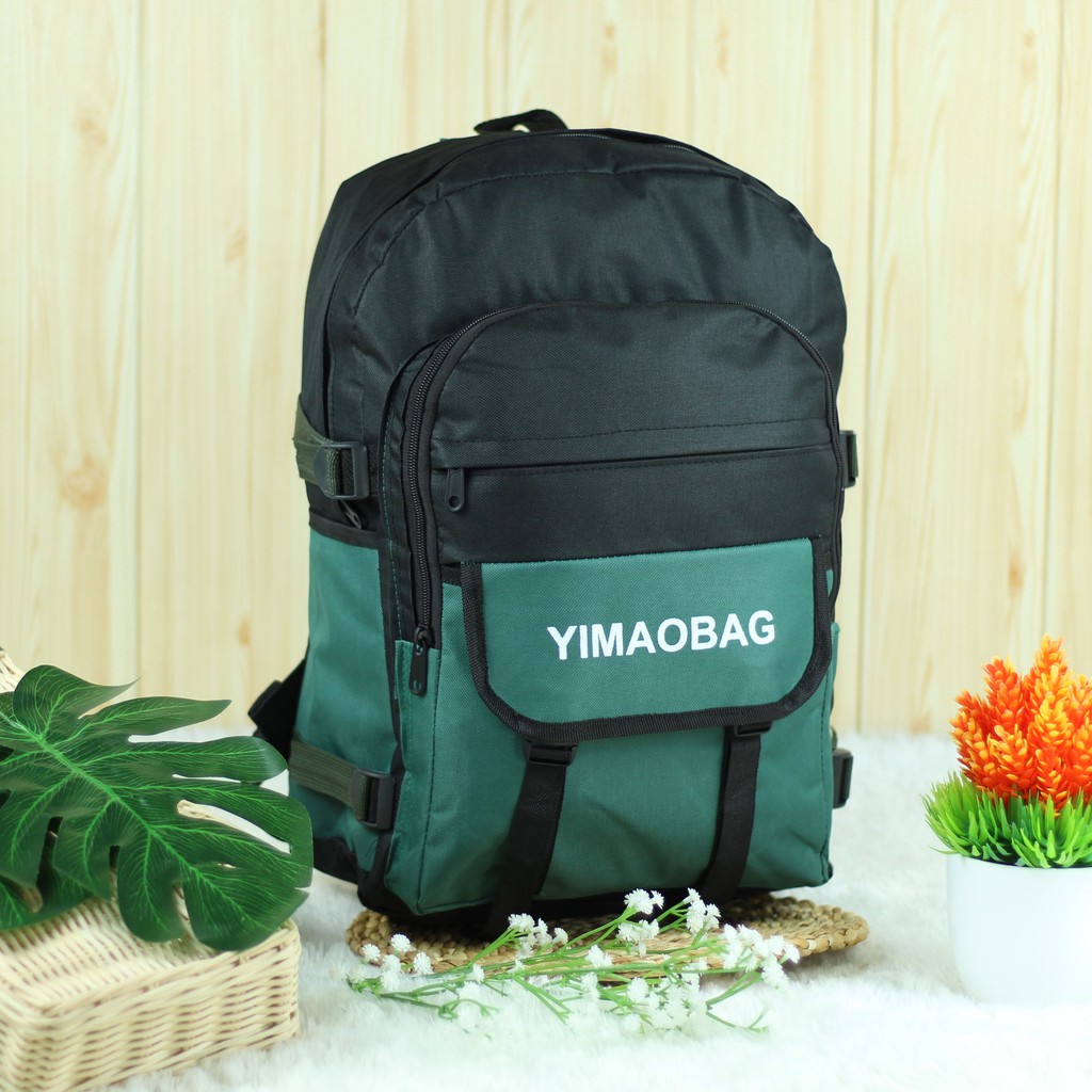 Tas Ransel Cewek Casual HIjau Korean Style Fashionable Backpack Wanita Multifungsi Trendy Yimaobag