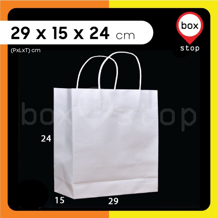 

Paper Bag - Paperbag Polos - PUTIH - 29x15x24 cm (20 pcs)