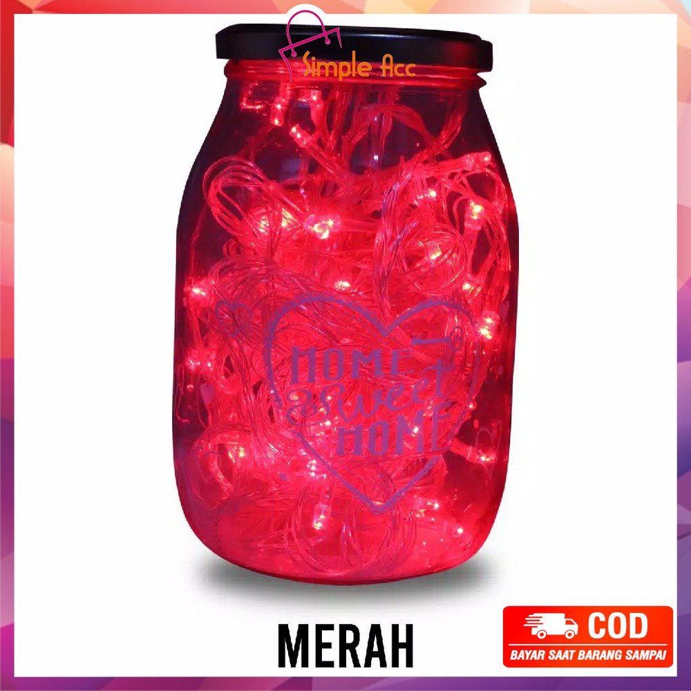 *COD* DO-C17 C199 Lampu Tumblr Light Led 10 Mtr OPP 100 LED 50 LED Lampu Hias Dekorasi Kamar Hiasan-Merah