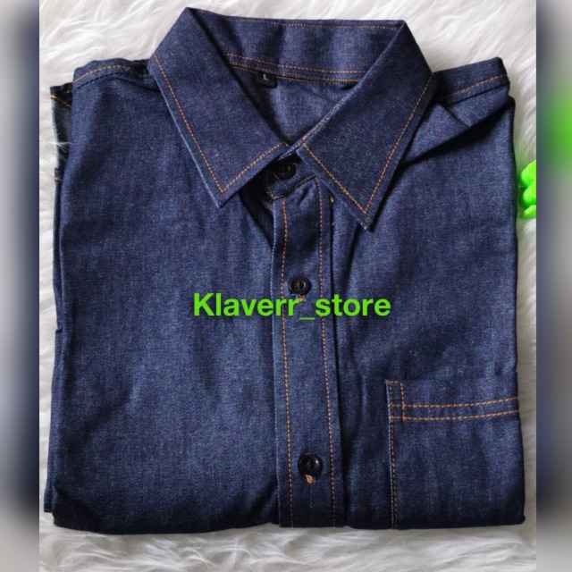 Kemeja Denim  blue black
