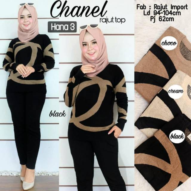 Baju Wanita Murah Chanel Rajut Top
