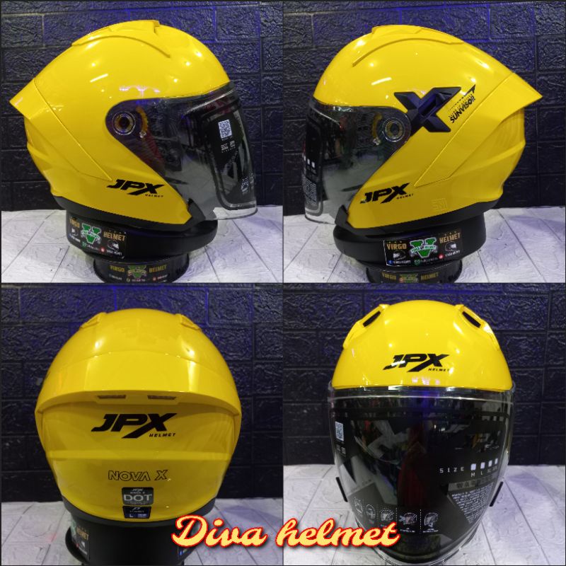 HELM JPX NOVA X SOLID YELLOW LEMON GLOSSY BLACK