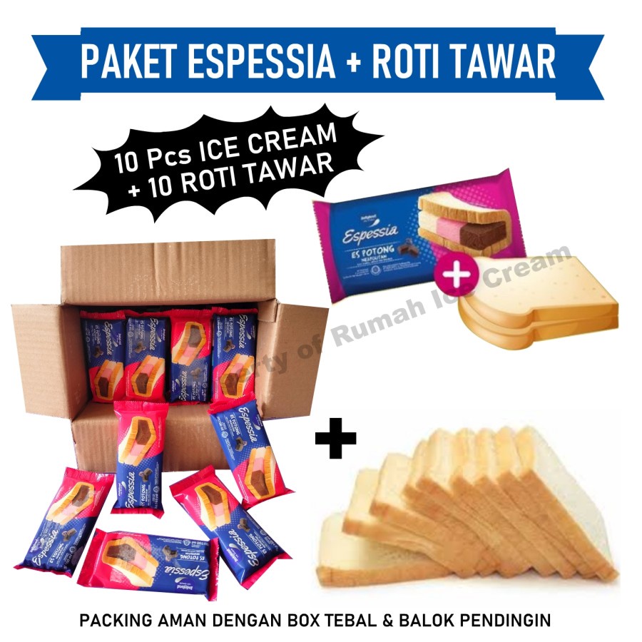 

Paket Ice Cream Potong Indoeskrim10pcs + Roti Tawar